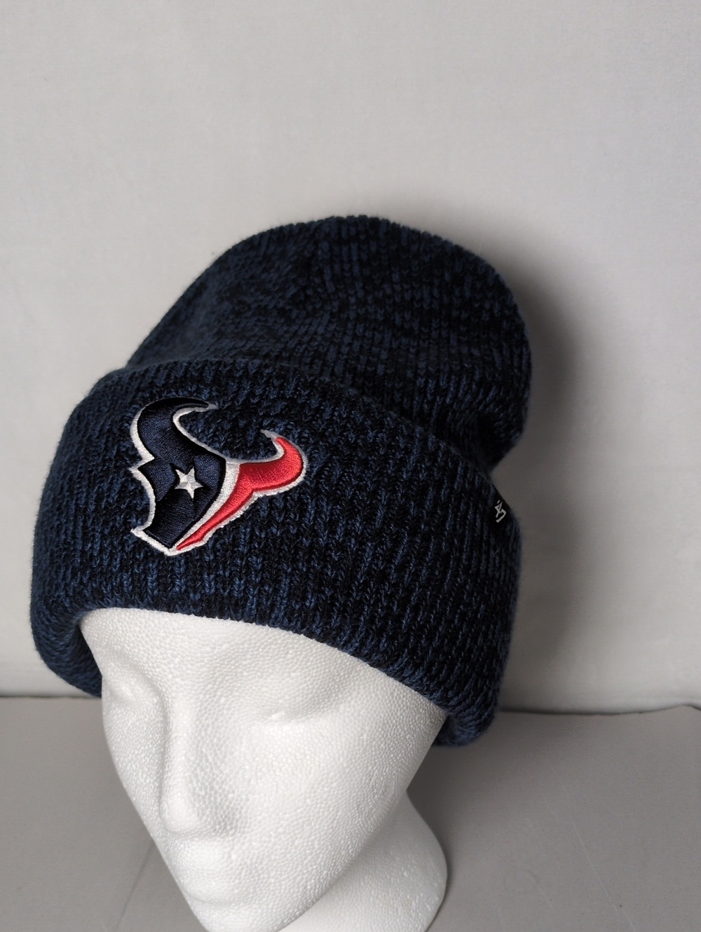47 Brand NFL Houston Texans Navy Blue Marled Knit Cuffed Beanie OSFA